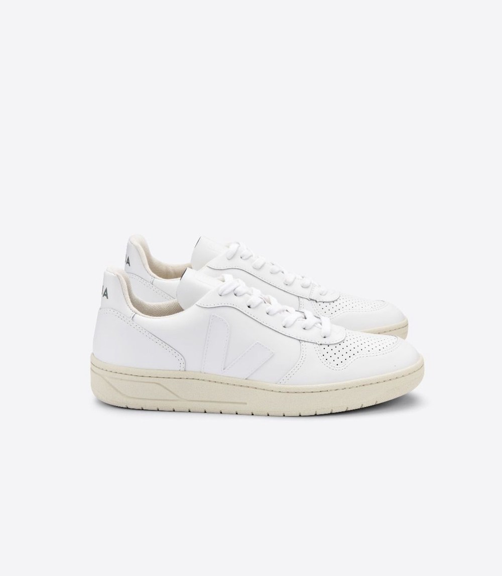 Veja Sneakers Mens - V-10 Leather - White - 8320ICUOP